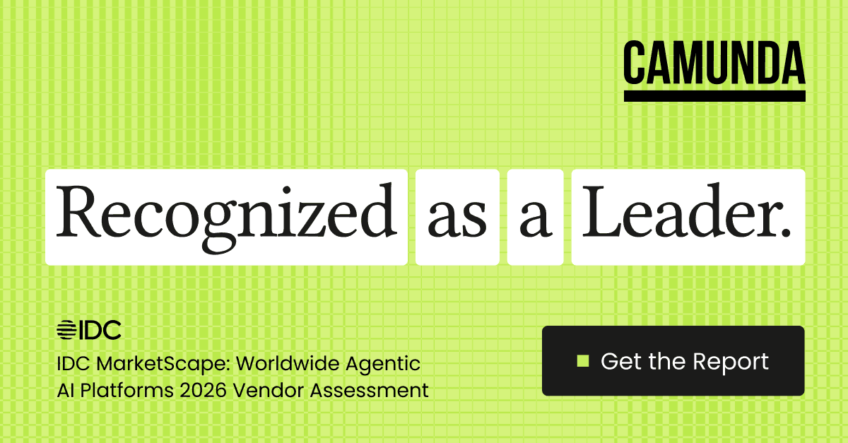 Camunda Named a Leader in the IDC MarketScape for Worldwide Agentic AI Platforms 2026