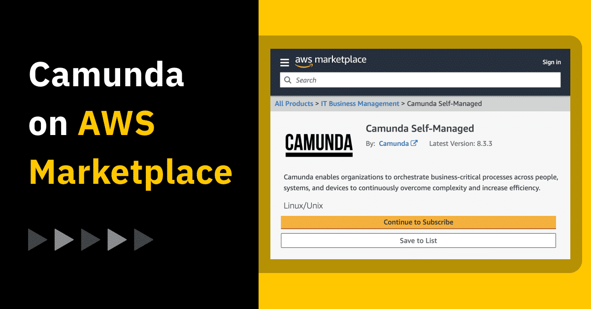 Camunda Now Available on the AWS Marketplace