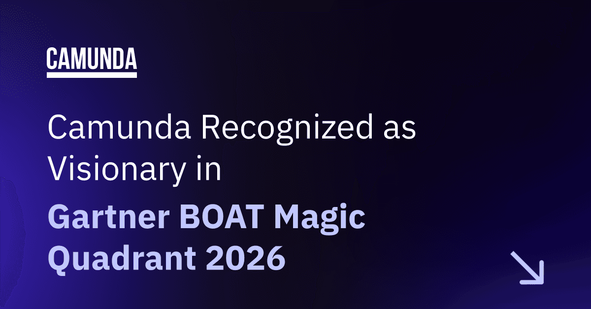 Camunda Recognized as a Visionary in Gartner BOAT Magic Quadrant 2026