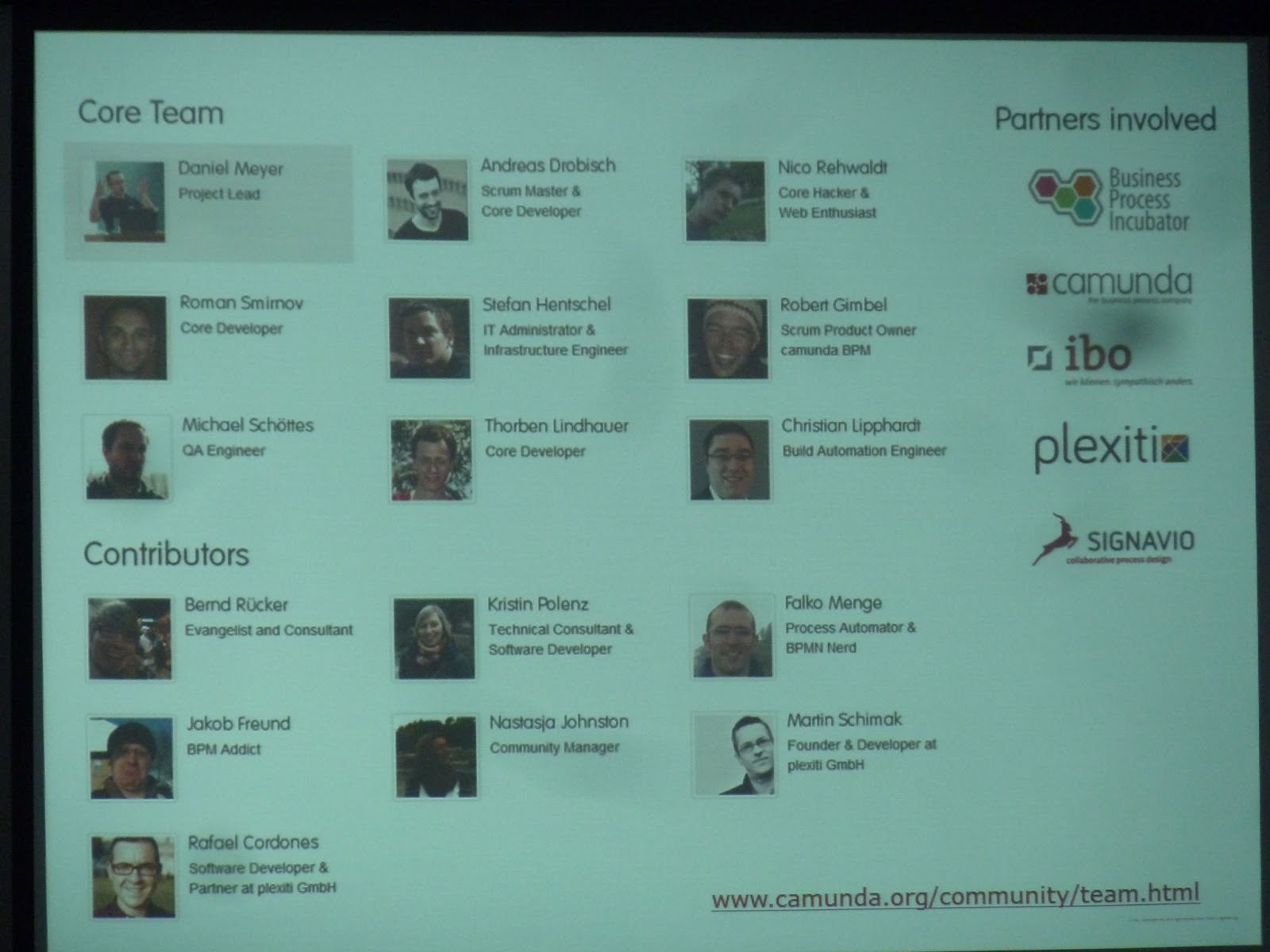 presentation slide showing the team members