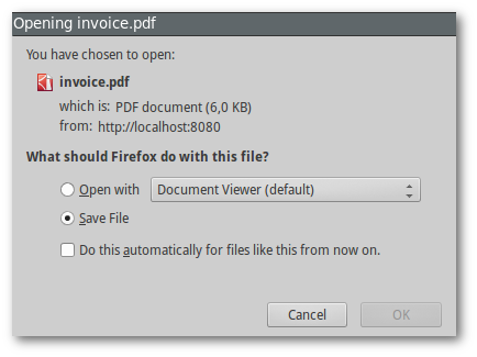 download invoice window