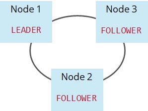 An image of three nodes labeled "Follower, Follower, Leader"