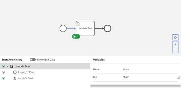 Menu showing name and value variables for Lambda Test