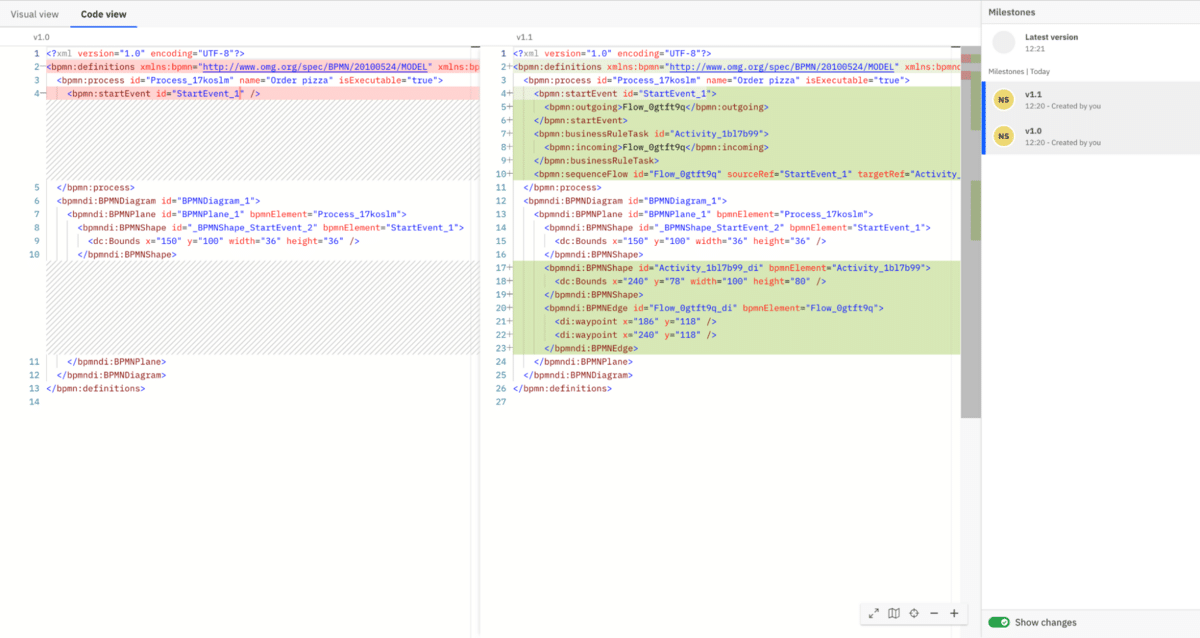 Bpmn-diff-changelist