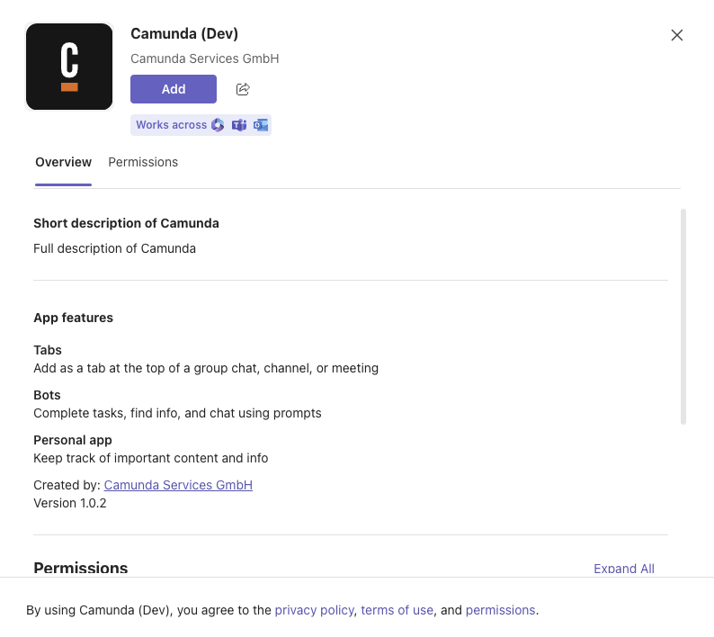 Camunda-teams-integration-add