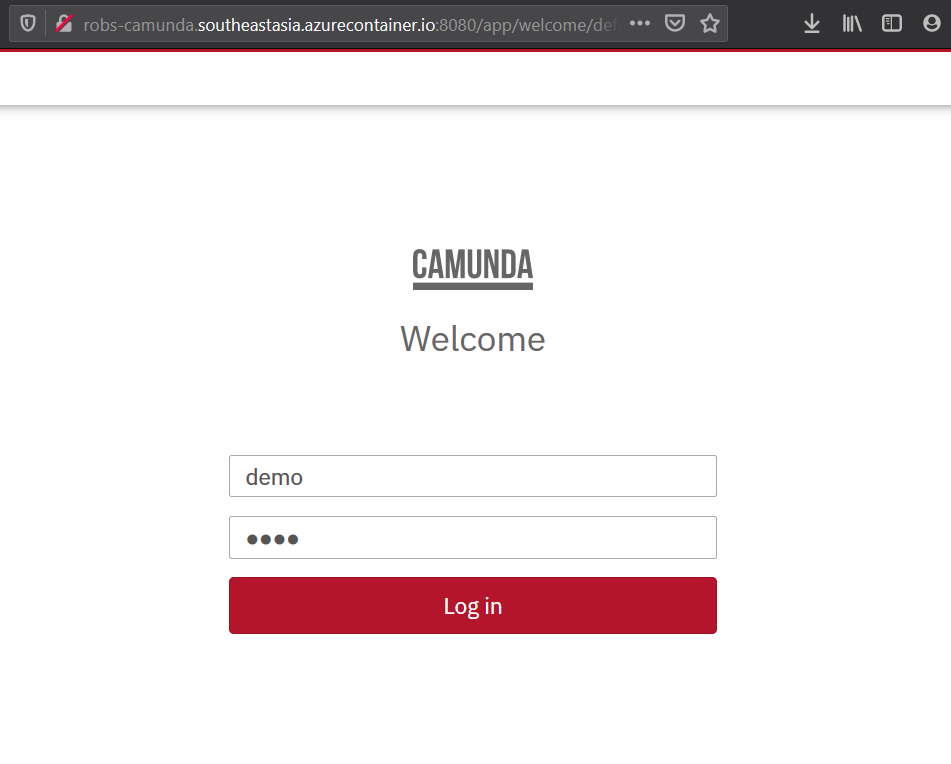 Camunda Web Portal Login