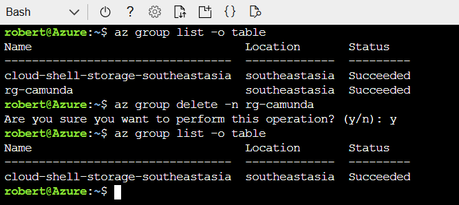 Listing and Deleting Resource Groups in Azure Shell