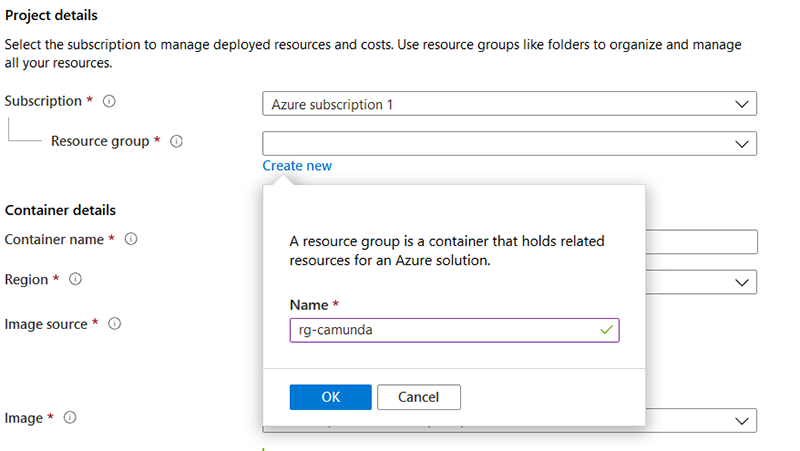 Resource Group Creation as part of Azure Container Image Creation