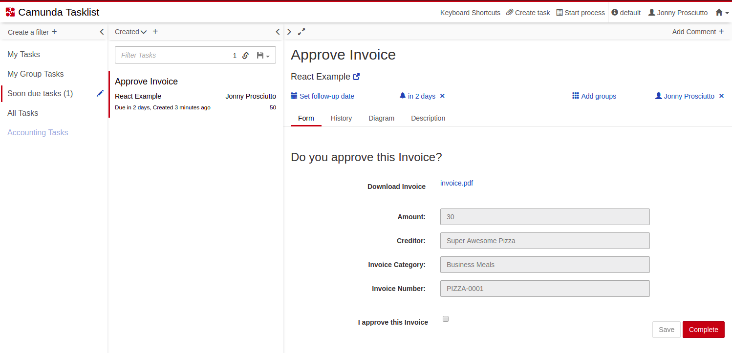 The Invoice Approval Form