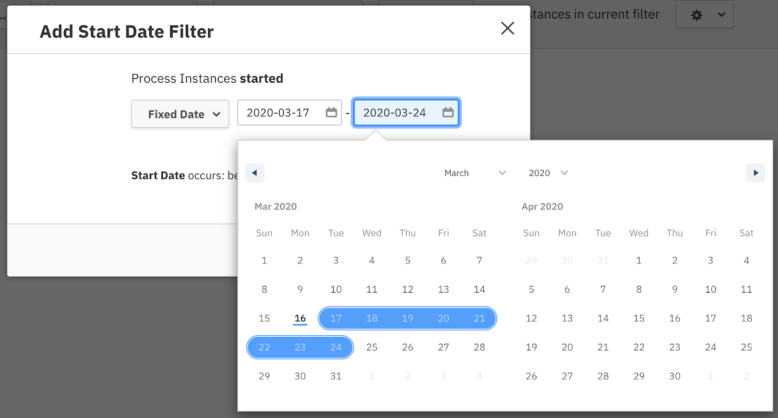 Fixed Date Filter