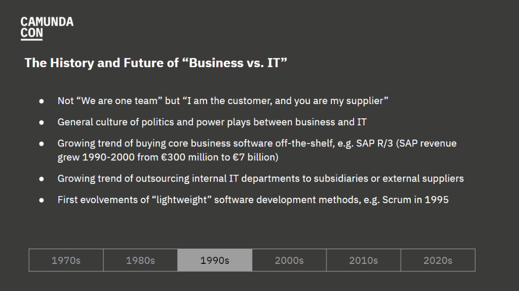 The history and future of business vs. IT in the 90s